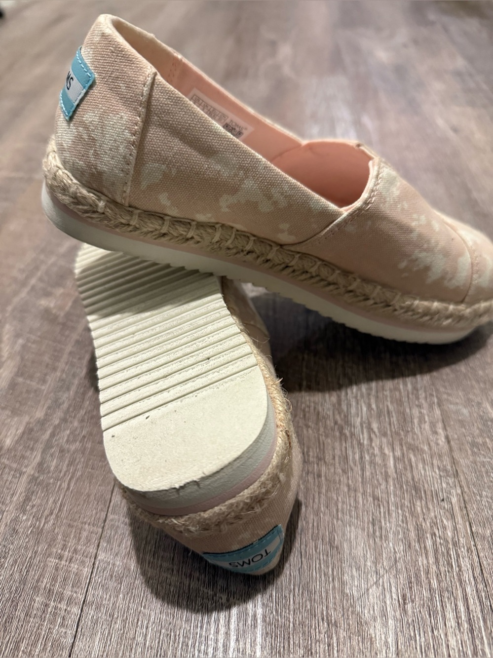 TOMS Pink Canvas Espadrille Slip-On with Jute Trim